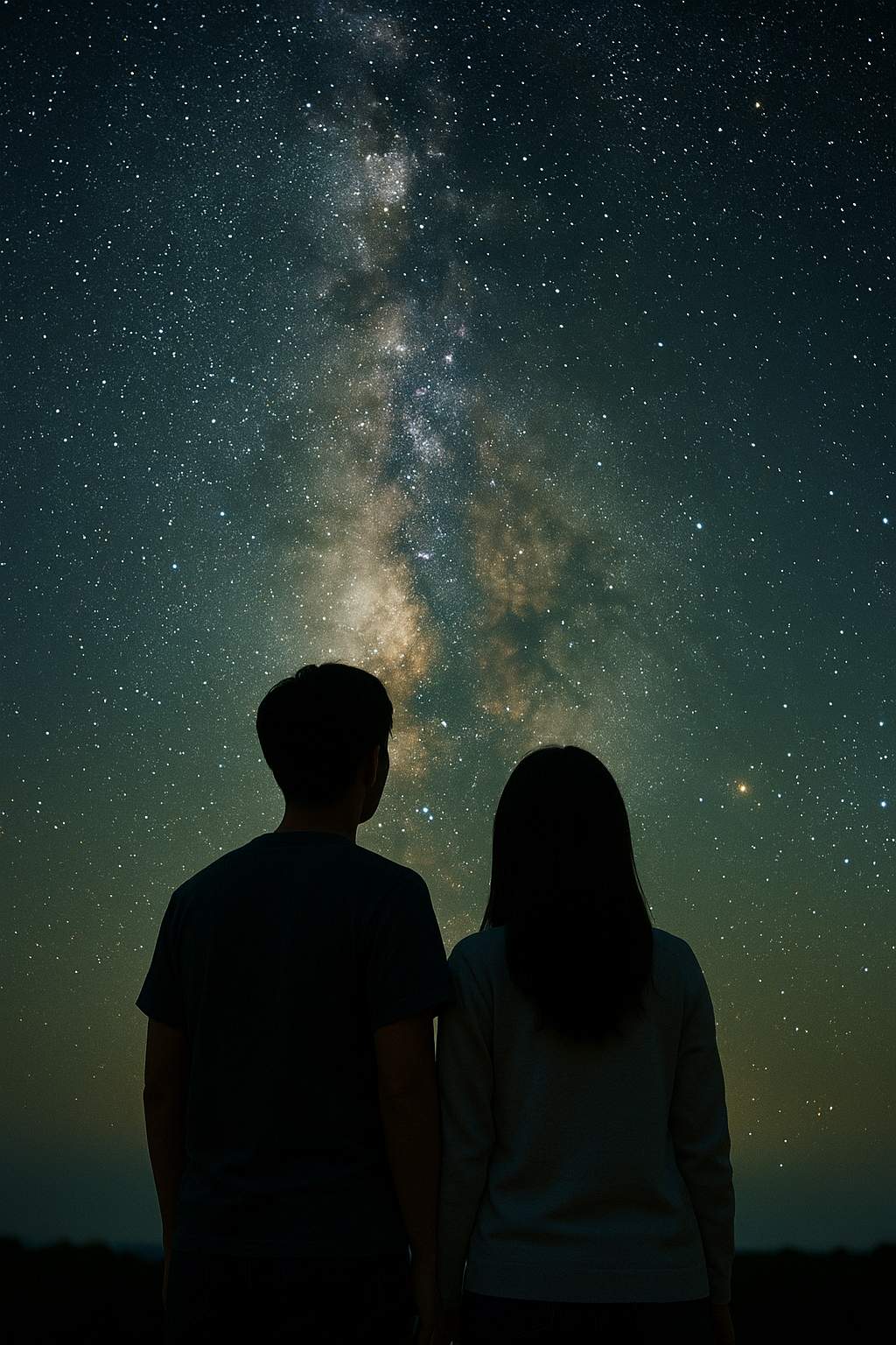星空を見上げる男女