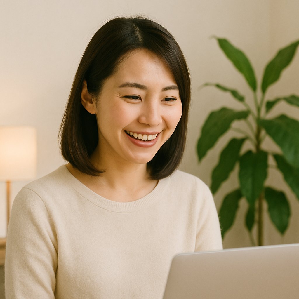 AIに癒される女性